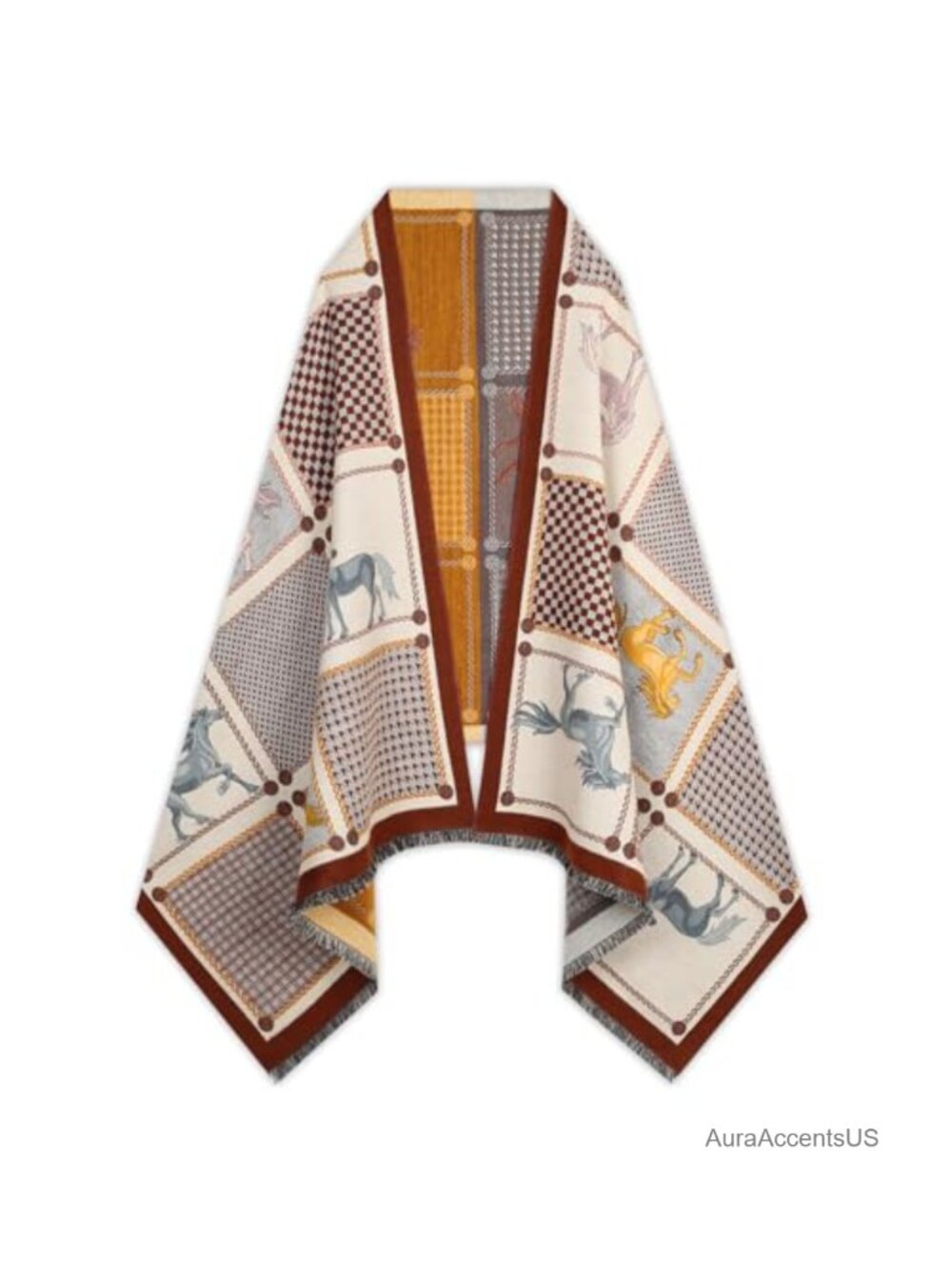 Luxury Pashmina Silk Scarf Wrap Shawl for Women - Cashmere Blend, Poncho Cape